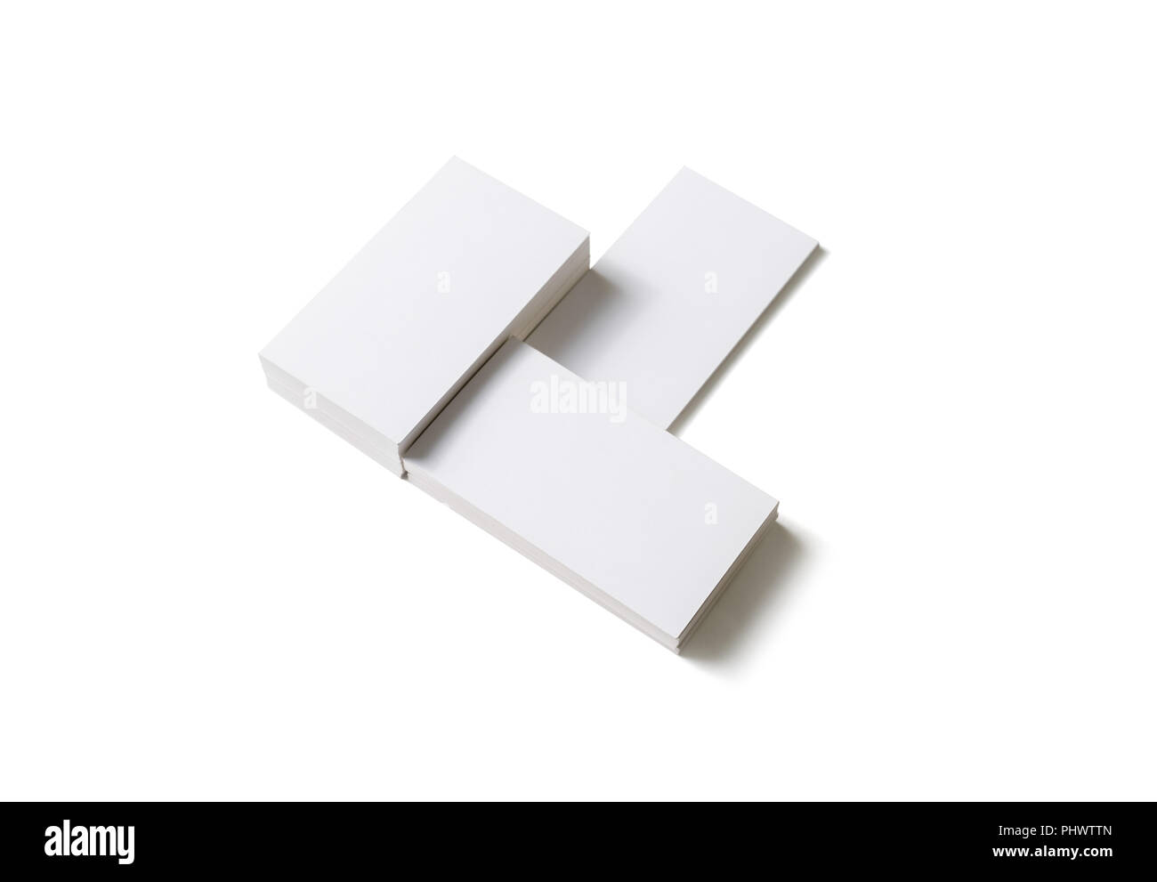 Blank business cards on white background. Isolated with clipping path ...