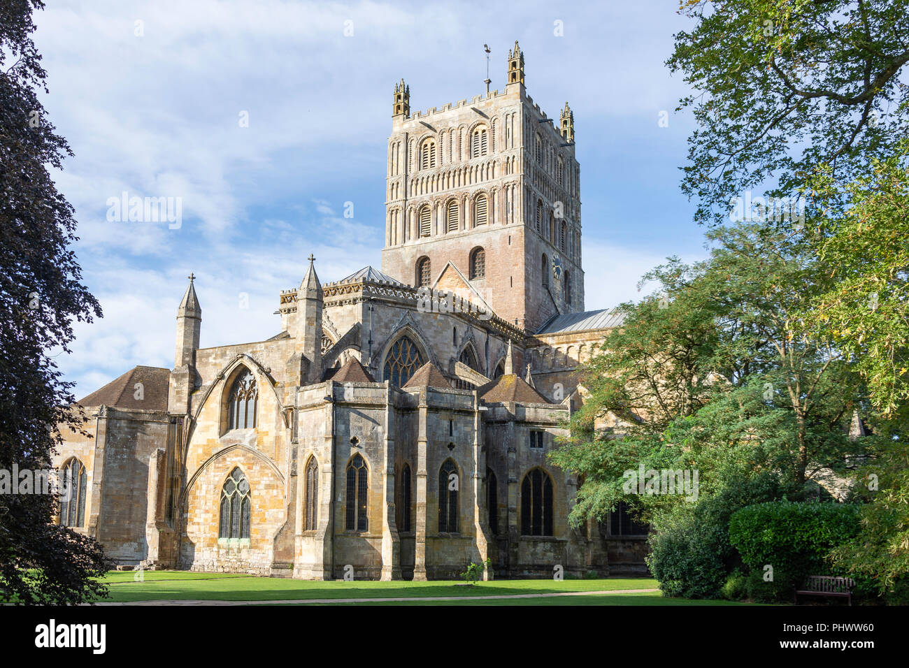 Tewkesbury Abbey, Church Street, Tewkesbury, Gloucestershire, England, United Kingdom Stock Photo