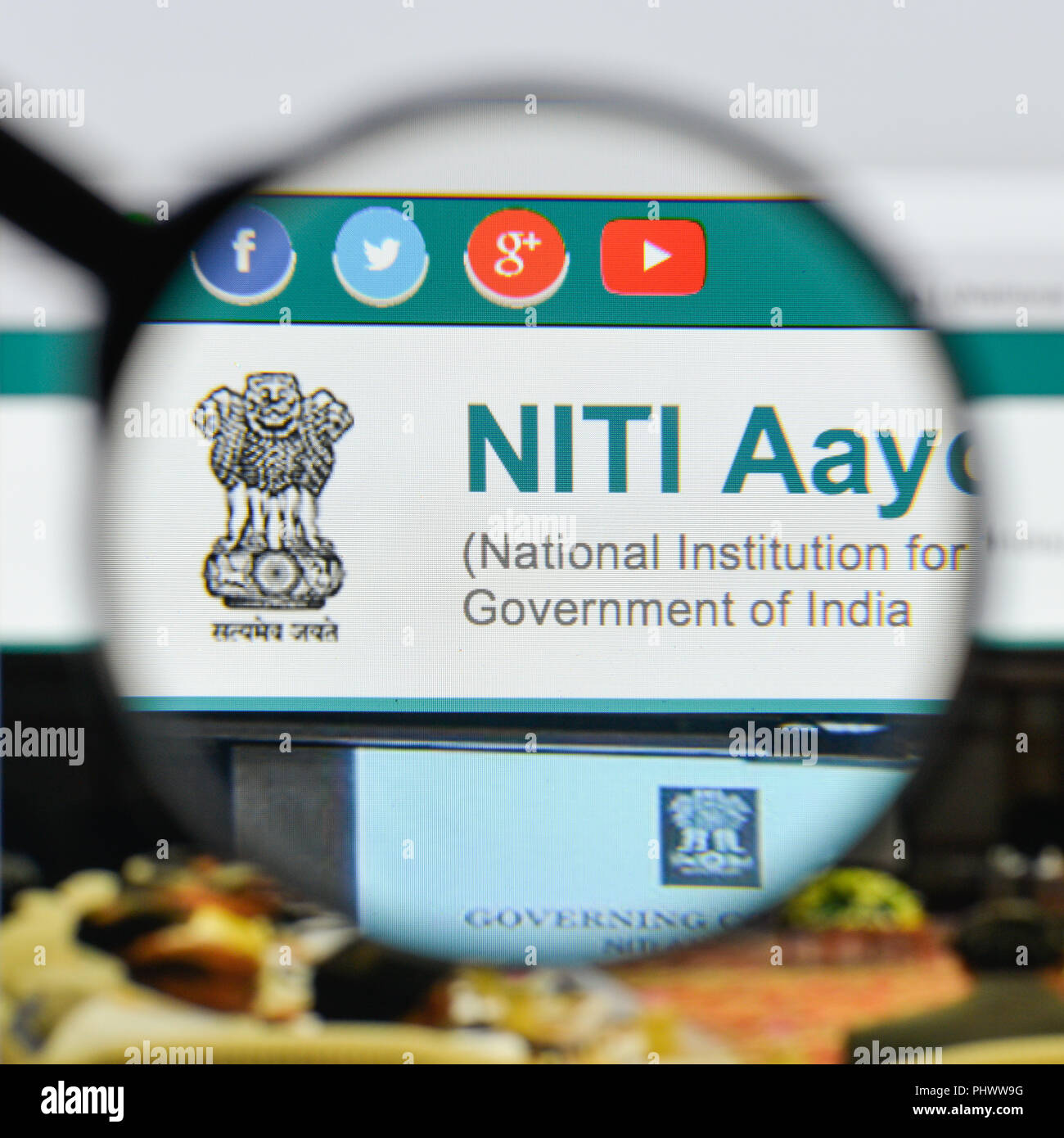 Milan Italy August 20 2018 Niti Aayog Website Homepage Niti Aayog Logo Visible Stock Photo Alamy