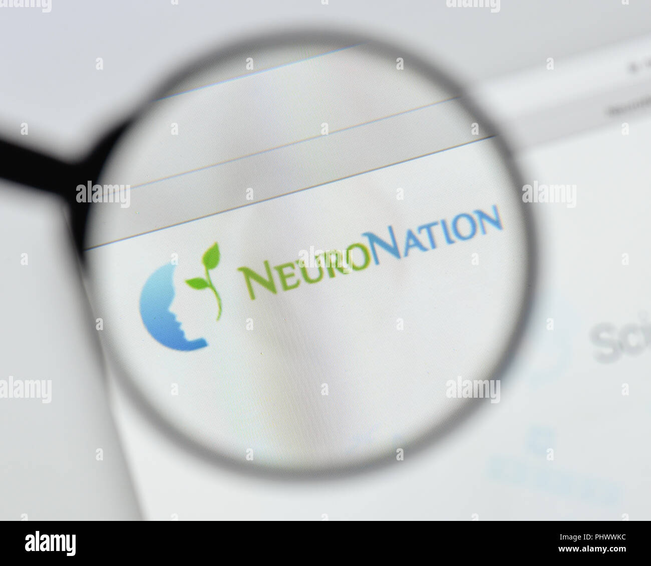 Milan, Italy - August 20, 2018: neuro nation website homepage. neuro nation logo visible. Stock Photo