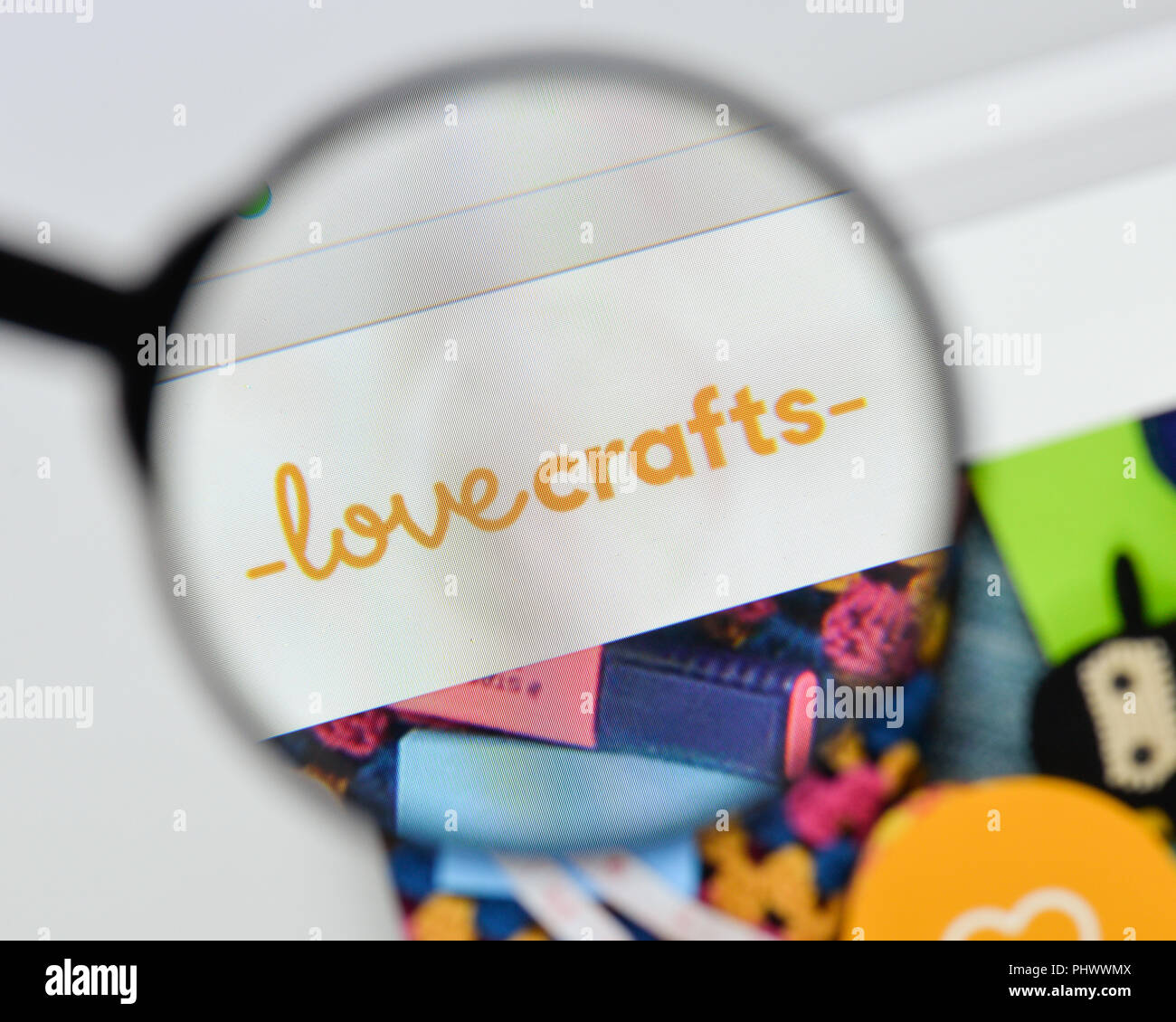 Milan, Italy August 20, 2018 LoveCrafts website homepage. LoveCrafts