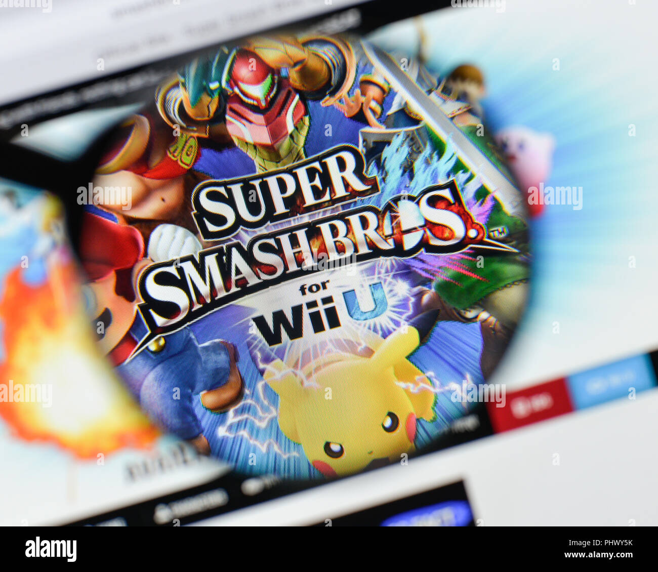 Milan, Italy - August 20, 2018: Super Smash Bros. For Wii U website  homepage. Super Smash Bros. For Wii U logo visible Stock Photo - Alamy