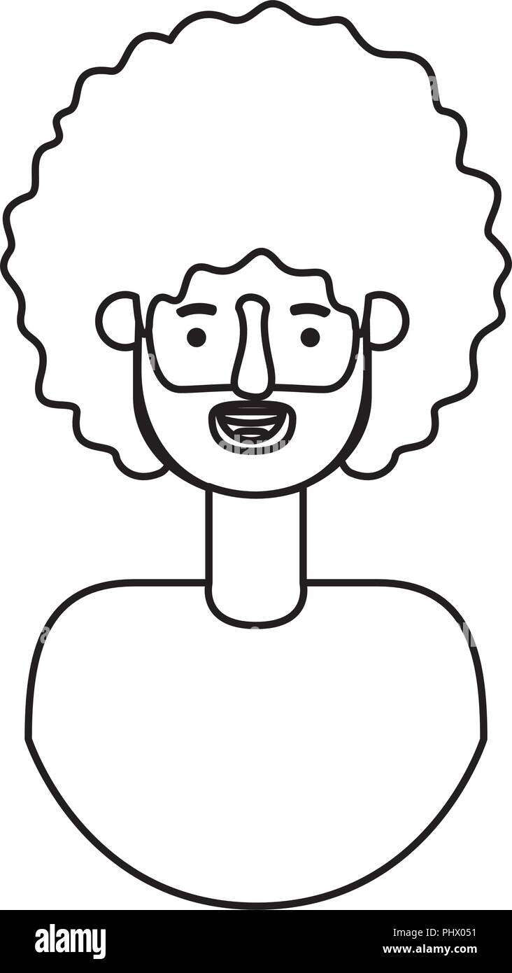 young man with afro avatar character Stock Vector Image & Art - Alamy