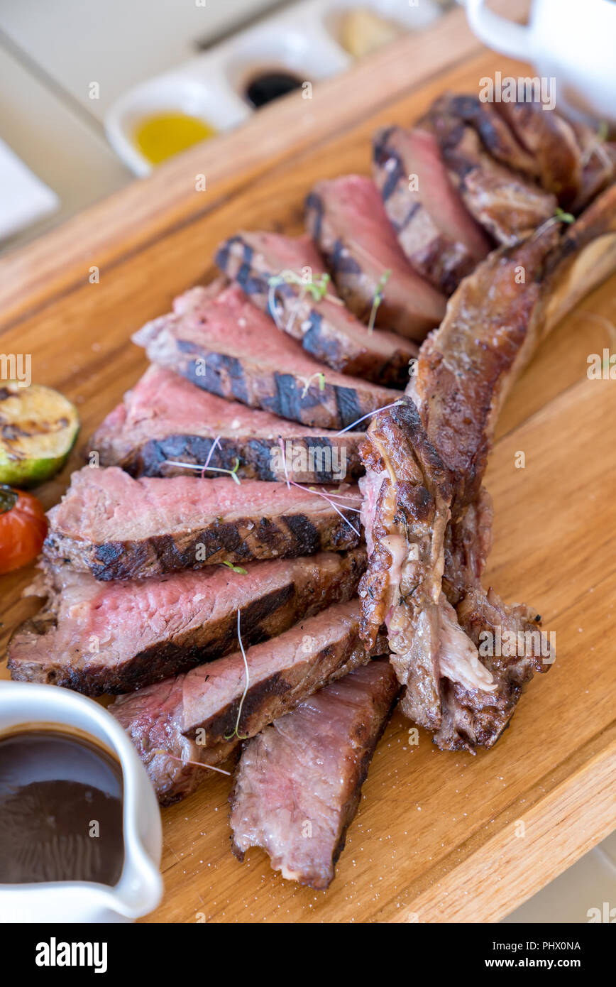 Grilled tomahawk steak Stock Photo
