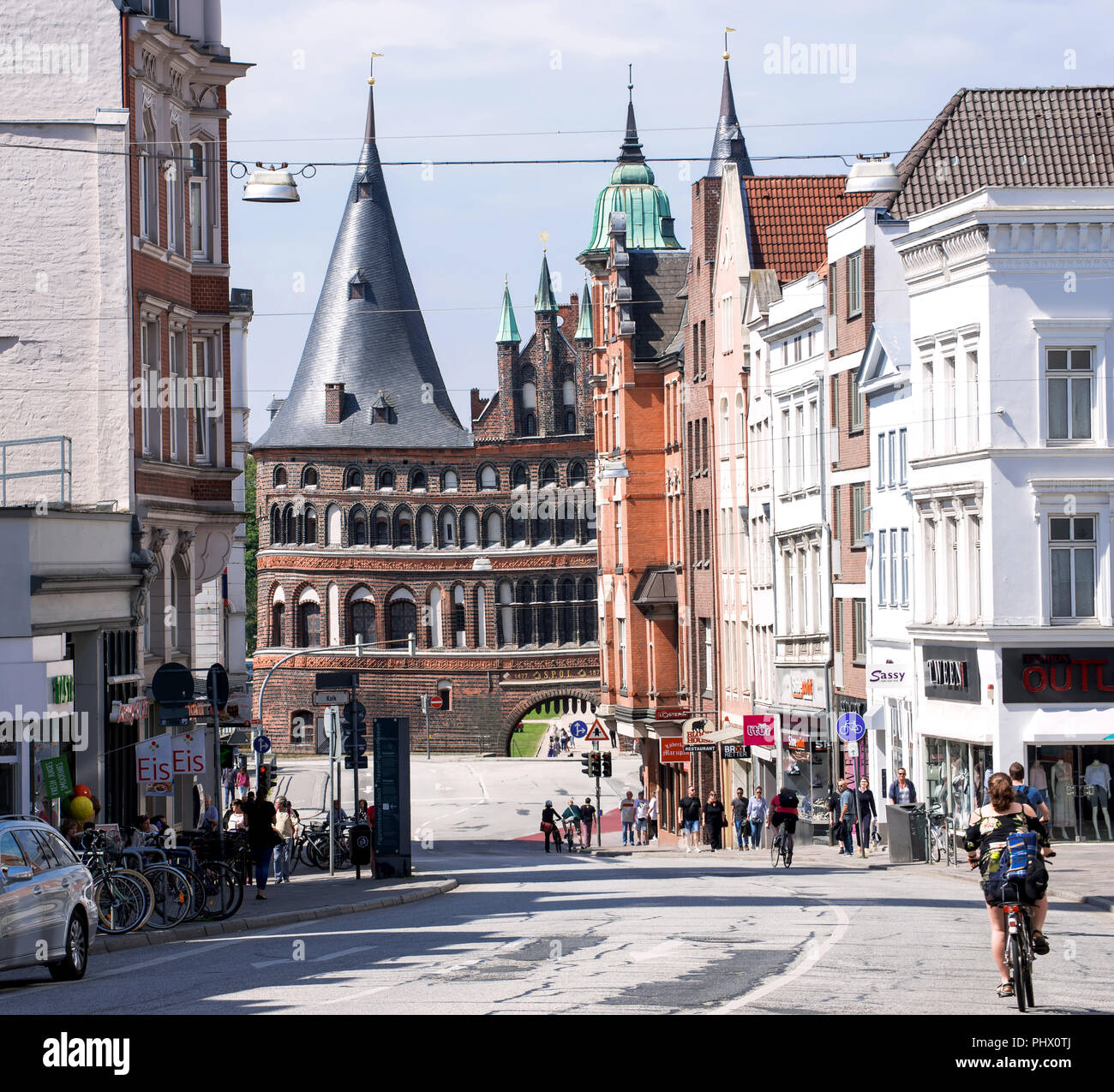 Historial City Gate of Lübeck Stock Photo