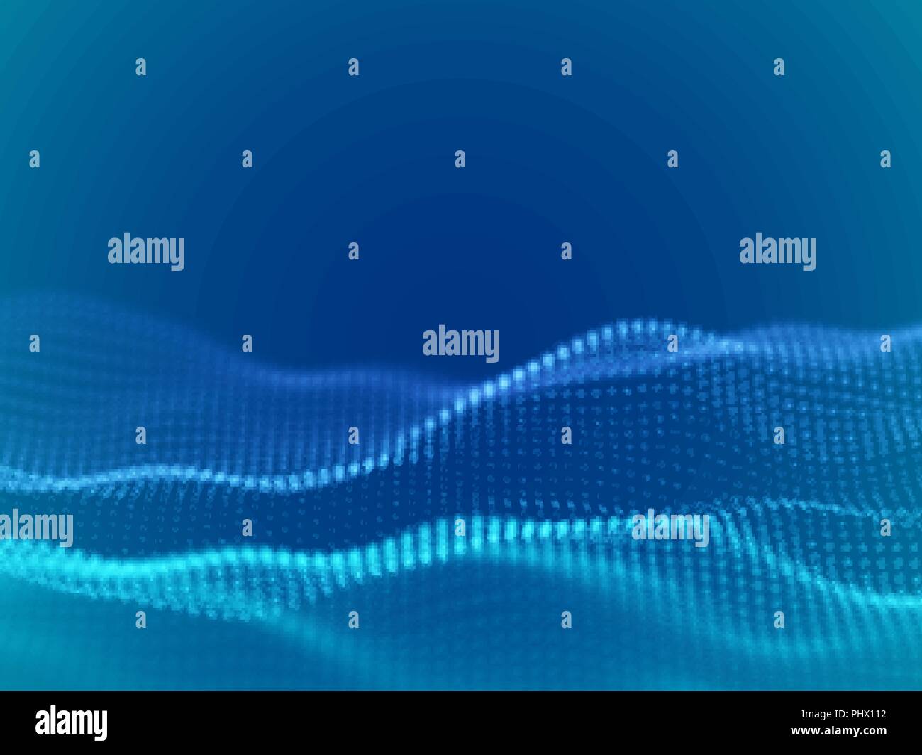 Abstract digital landscape or waves with flowing particles Stock Vector ...