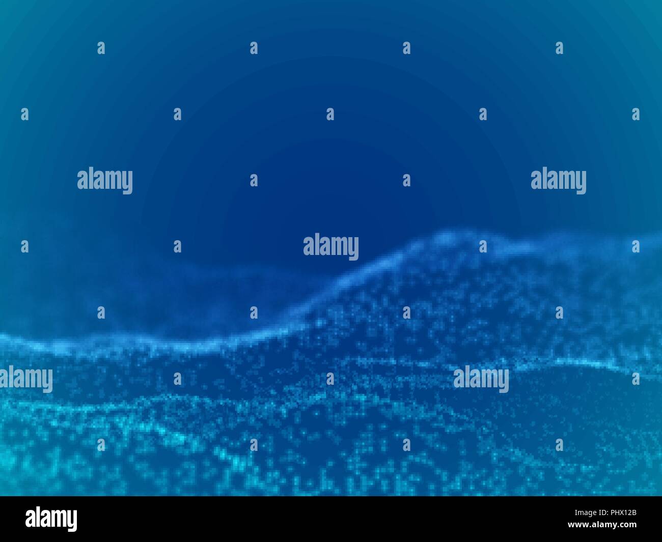 Abstract digital landscape or waves with flowing particles Stock Vector ...