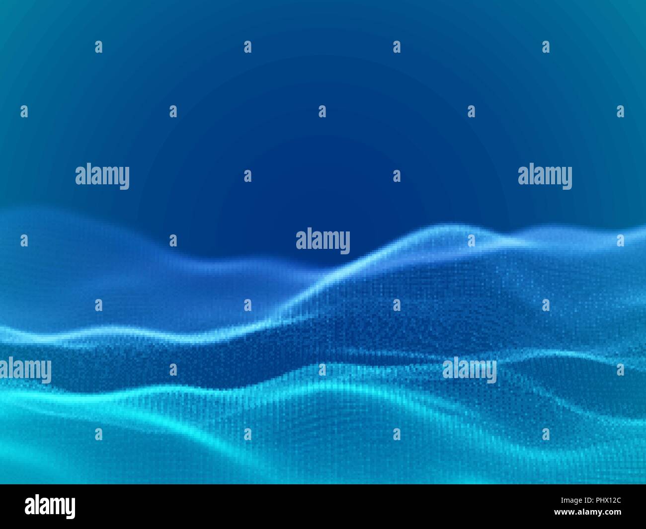 Abstract digital landscape or waves with flowing particles Stock Vector ...