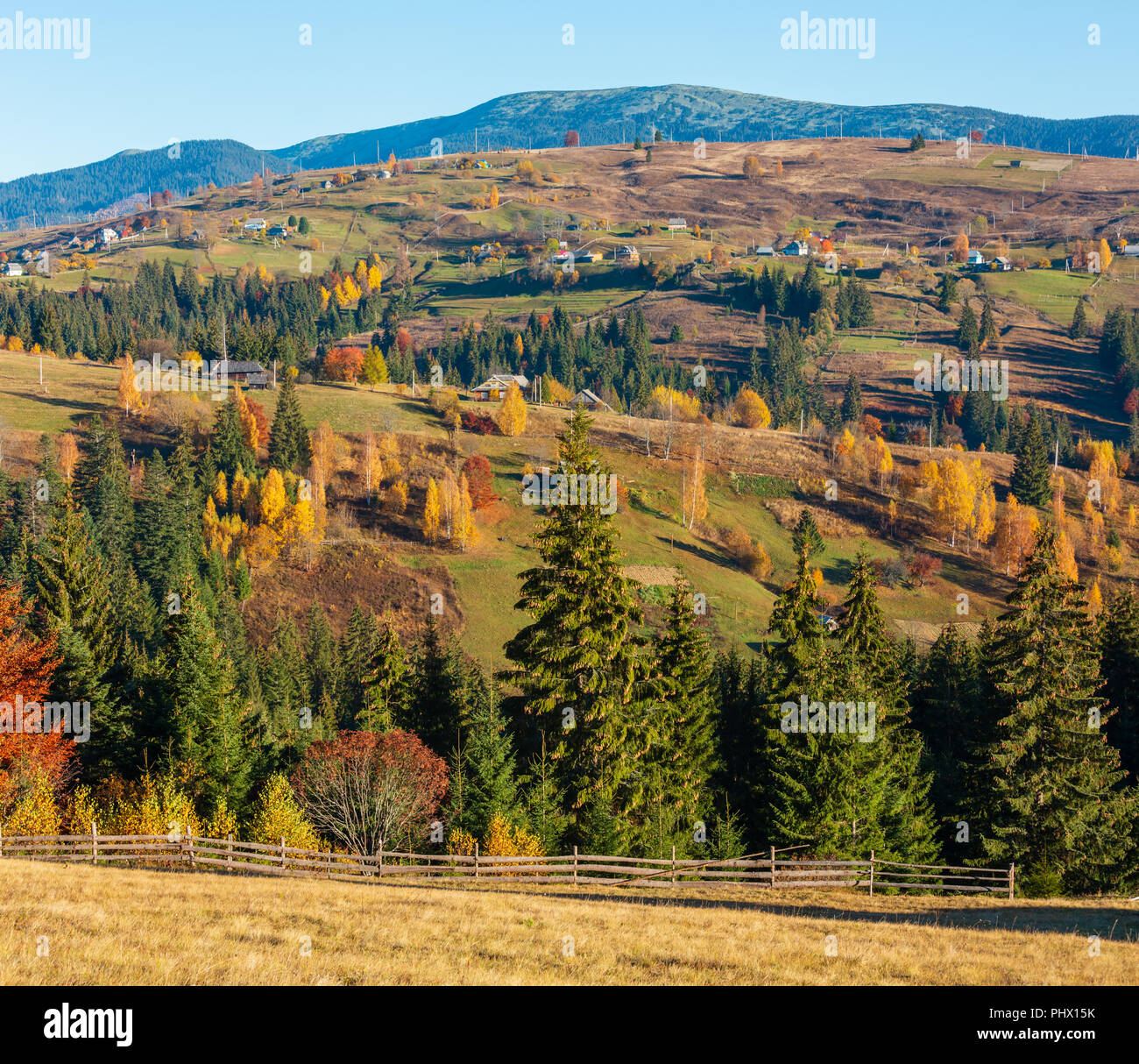 Autumn Carpathian village, Ukraine Stock Photo - Alamy