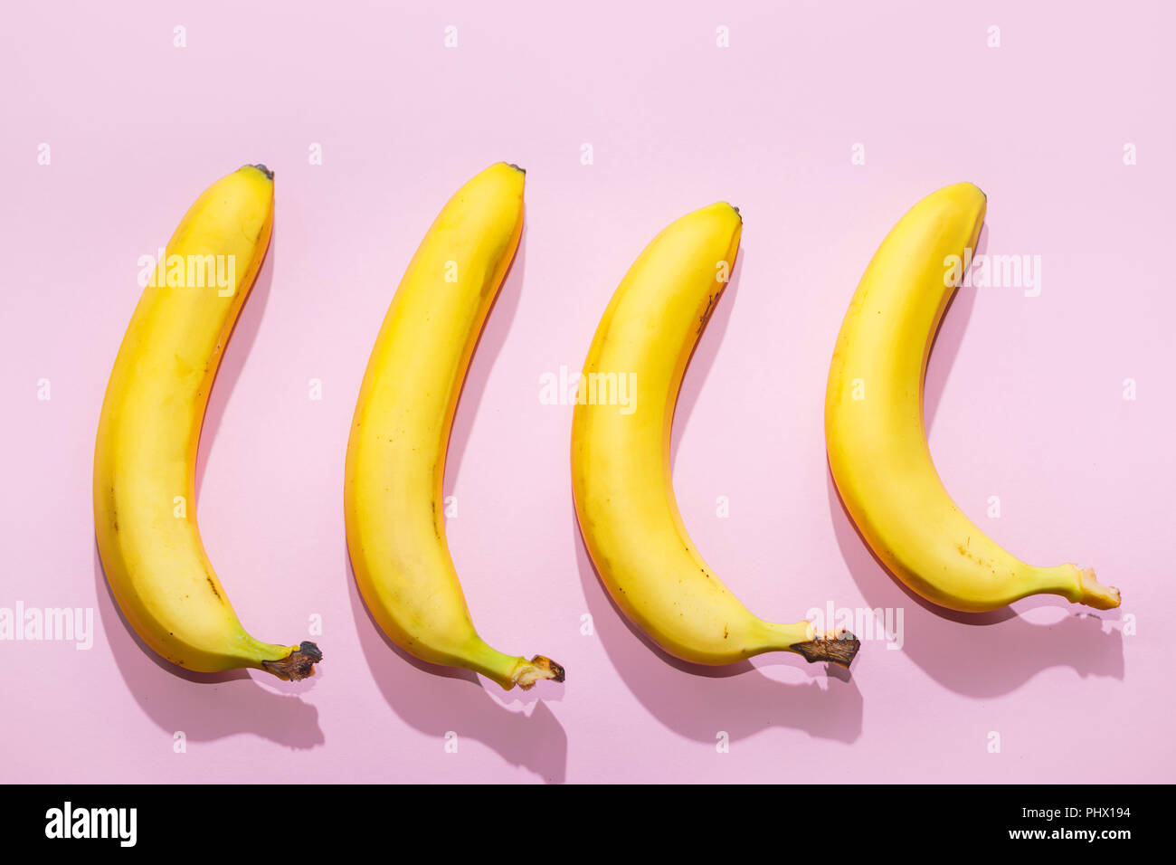 Beautiful Minimlistic Flat Lay Composition With Ripe Fresh Organic Bananas  Hand In Warm Yellow Colors Top View Copy Space Close Up Stock Photo -  Download Image Now - iStock