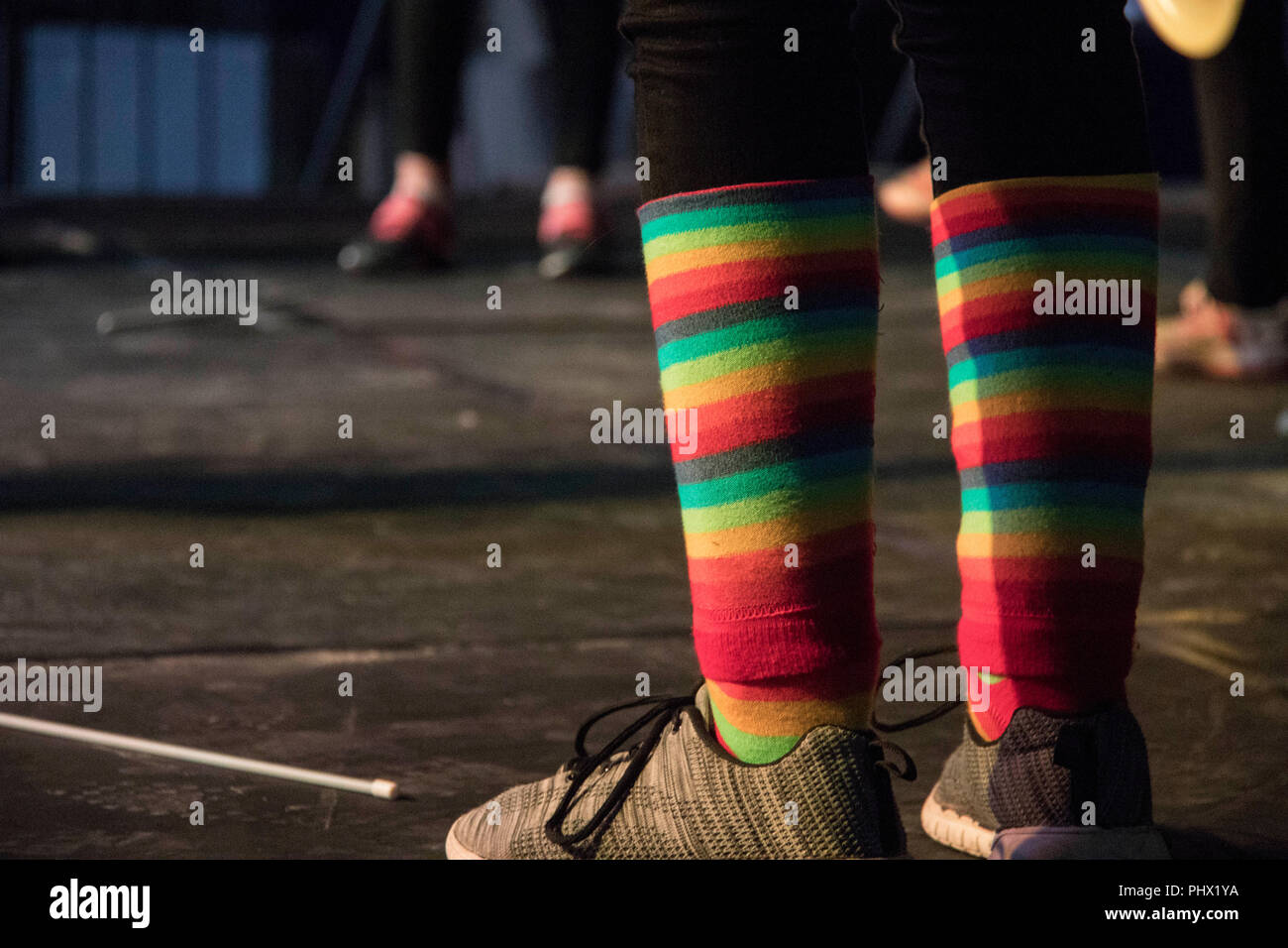 Rainbow coloured socks Stock Photo Alamy