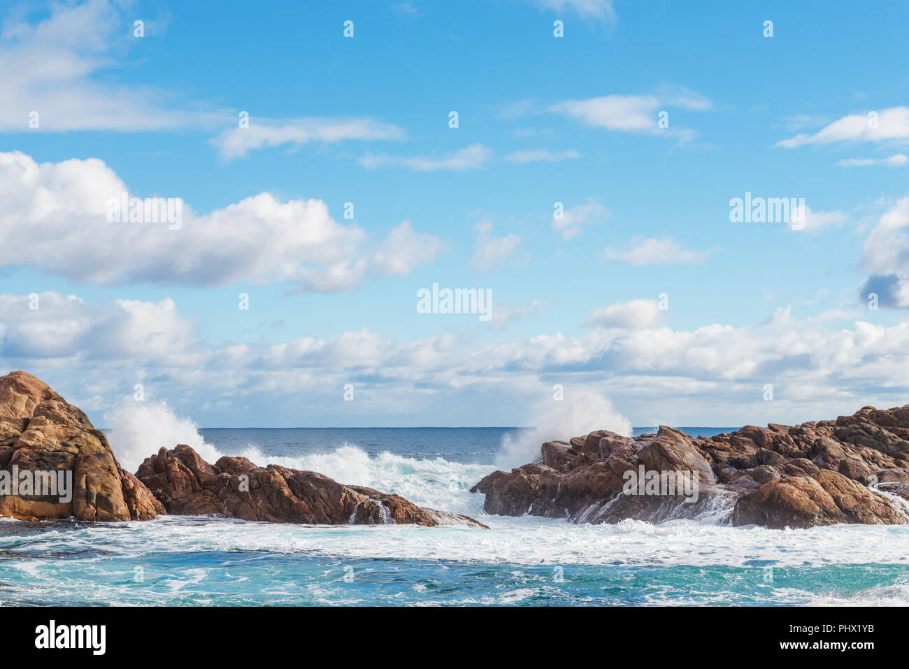 famous rocks in the canal of the coast in Busselton Stock Photo Alamy
