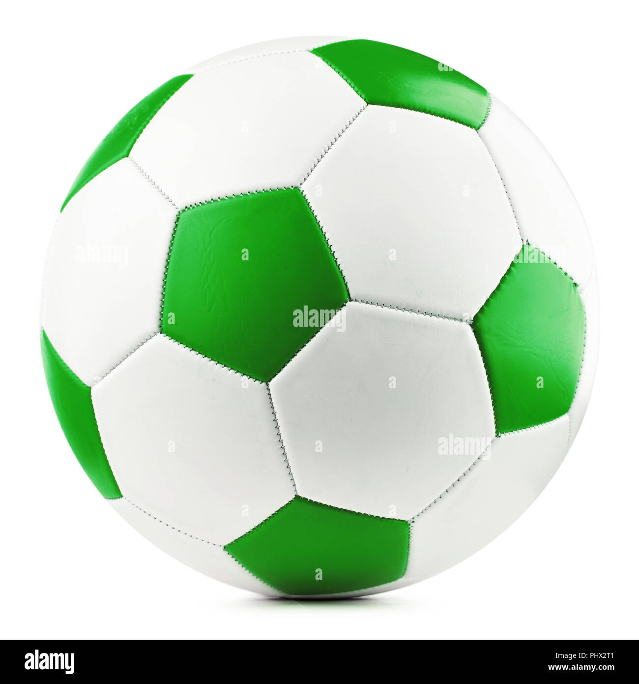 Leather soccer ball isolated on white background Stock Photo - Alamy
