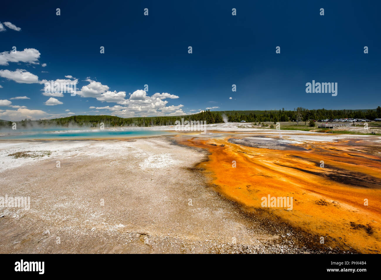 Hot thermal spring in Yellowstone Stock Photo