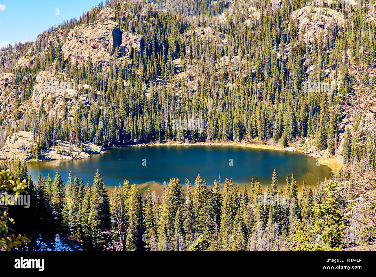 Lone Pine Lake, Rocky Mountains, Colorado, USA Stock Photo Alamy