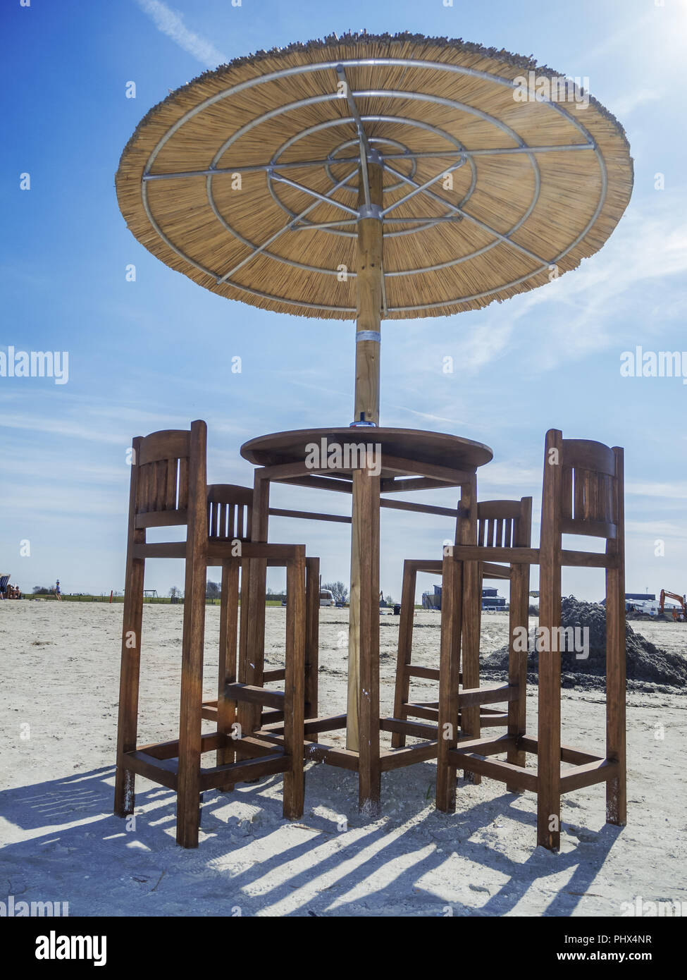 Beach bar with umbrella Stock Photo Alamy