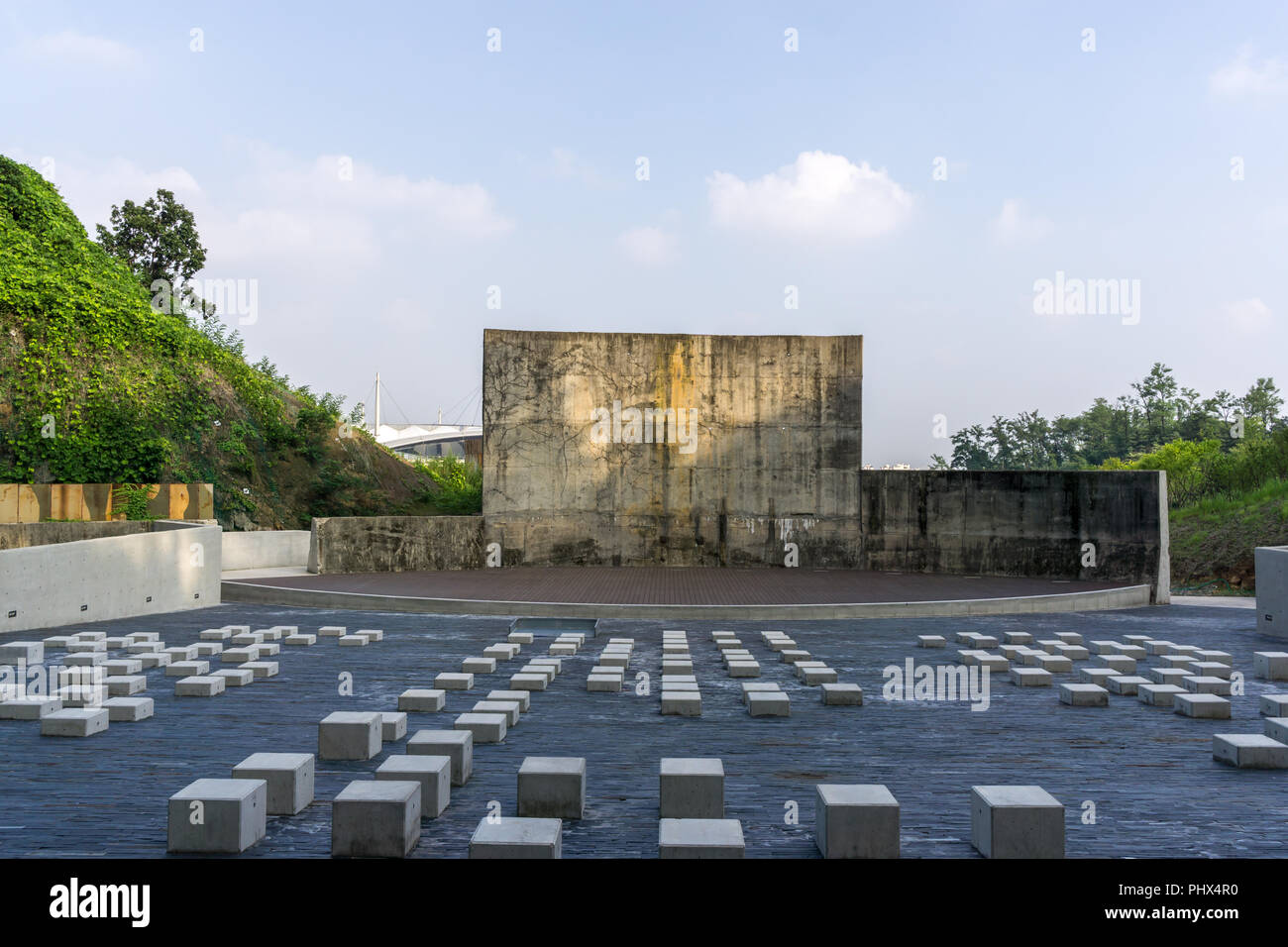 Oil tank culture park outdoor stage Stock Photo Alamy