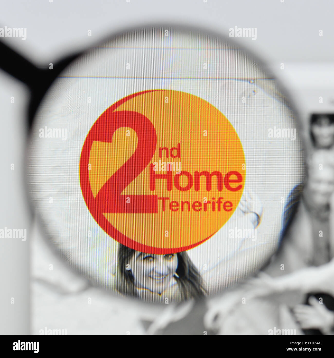 Milan, Italy - August 20, 2018: Rent 2nd home tenerife website homepage. Rent 2nd home tenerife logo visible. Stock Photo