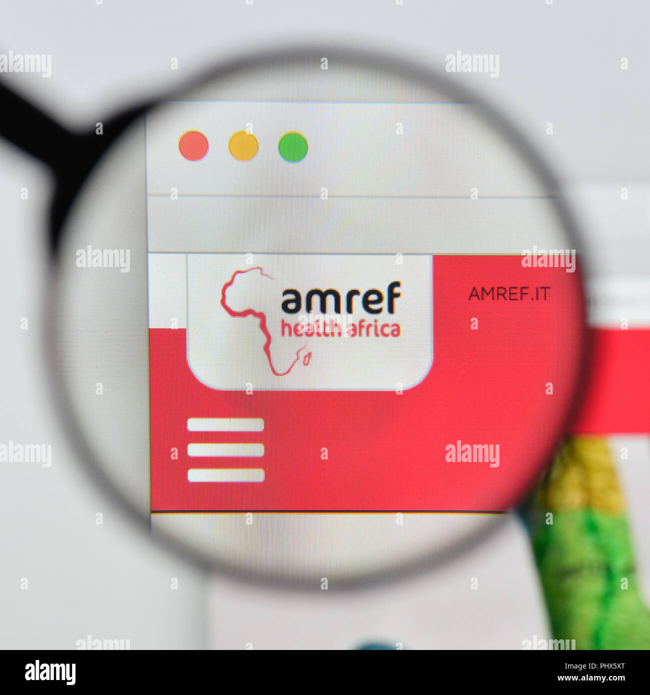 Milan, Italy - August 20, 2018: AMREF website homepage. AMREF logo ...