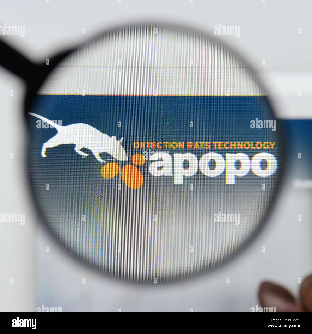 Milan, Italy - August 20, 2018: Apopo website homepage. Apopo logo visible. Stock Photo