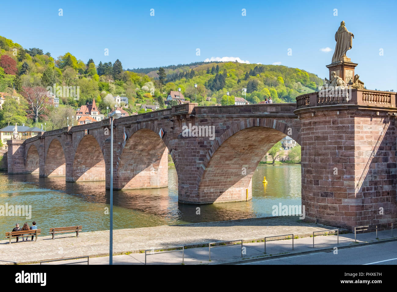 The Old Bridge over the River Neckar in Heidelberg Germany. Stock Photo