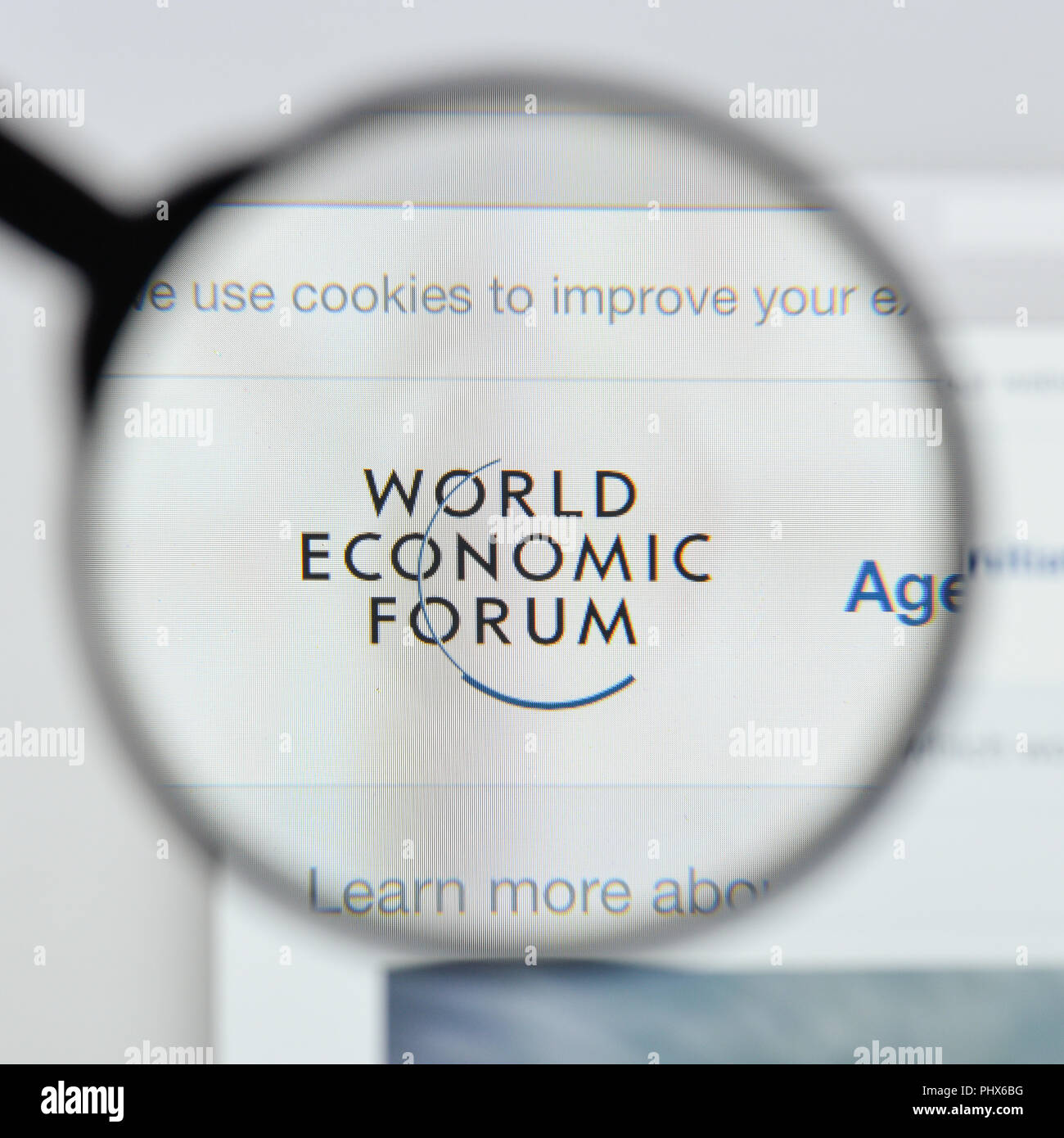 Milan, Italy - August 20, 2018: world economic forum website homepage. world economic forum logo visible. Stock Photo