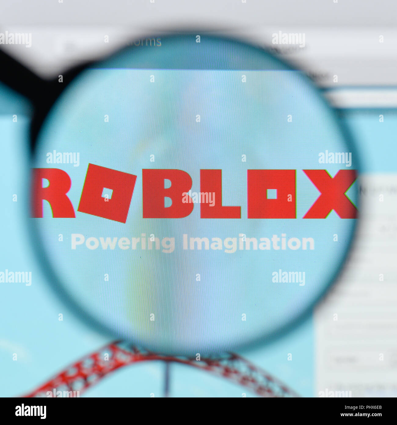Milan Italy August 20 2018 Roblox Website Homepage Roblox Logo Visible Stock Photo Alamy