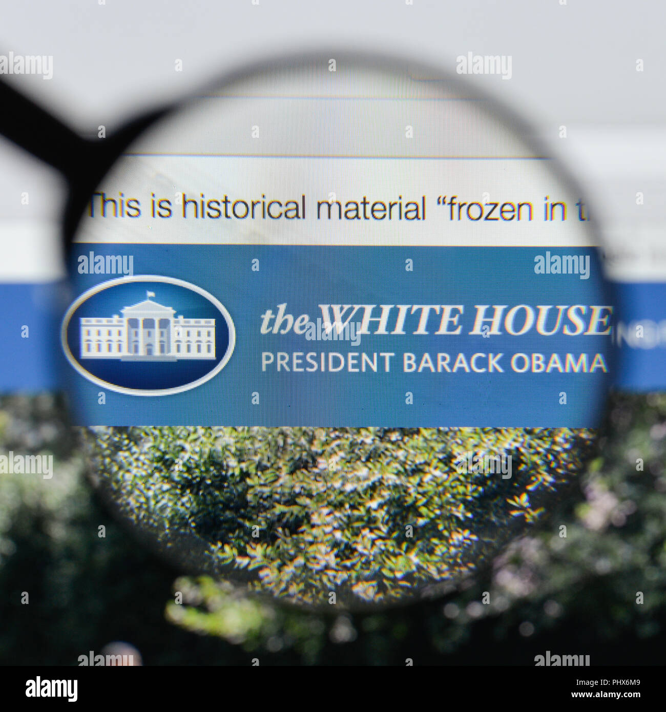 Milan, Italy - August 20, 2018: White House Archived website homepage. White House Archived logo visible. Stock Photo