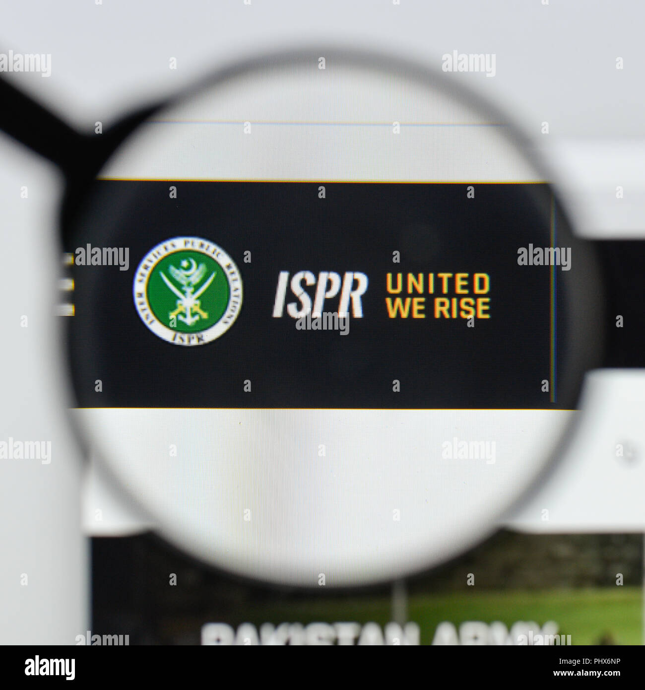 Milan, Italy - August 20, 2018: ISPR website homepage. ISPR logo visible. Stock Photo