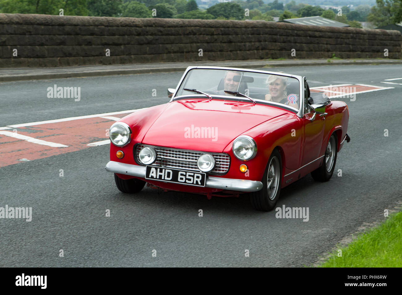 1997 Red AHD65R  MG Midget 1500 at Hoghton towers annual classic vintage car rally, UK Stock Photo