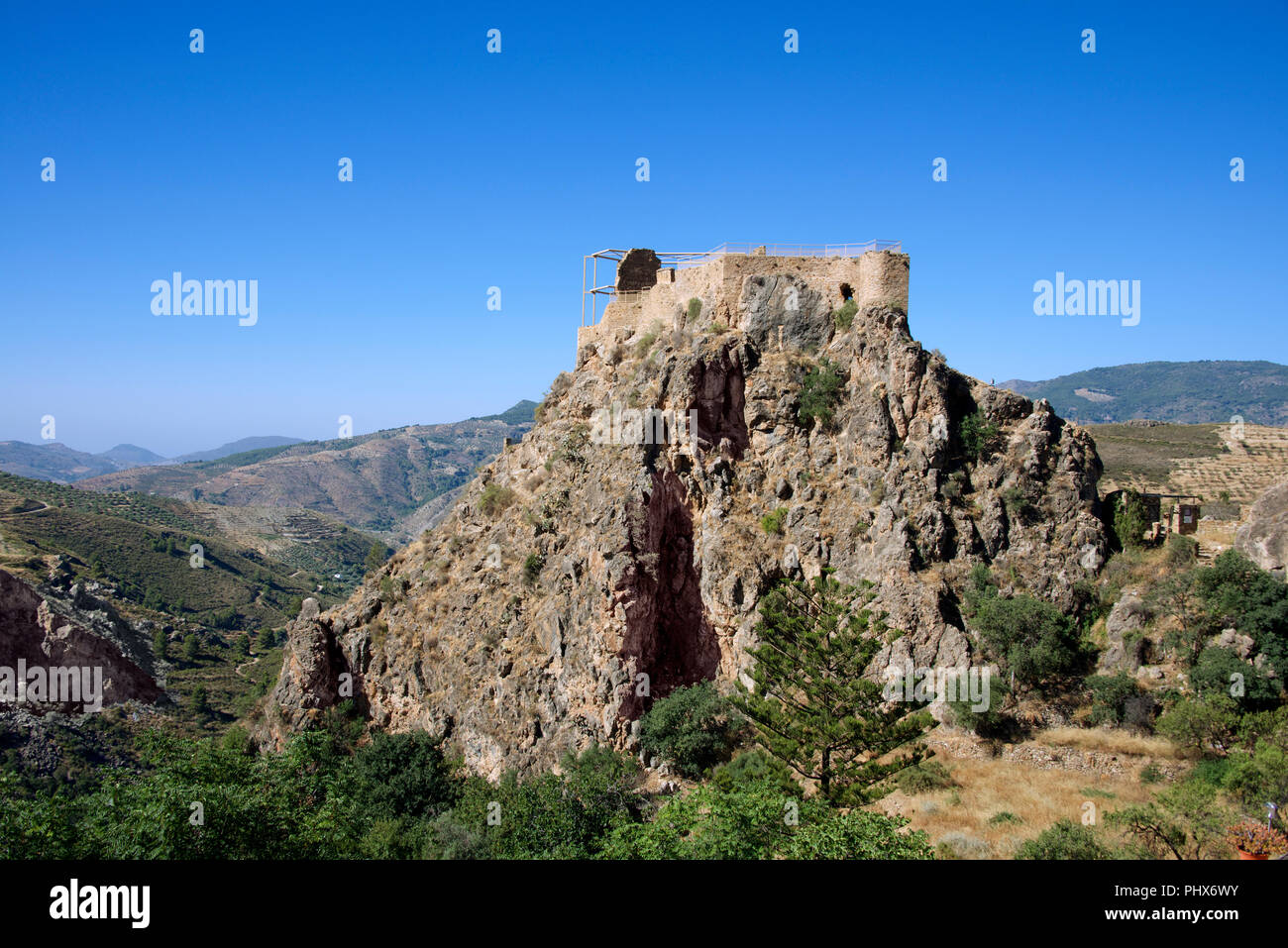 Moorish Lanjaron castle Andalucia Spain Stock Photo