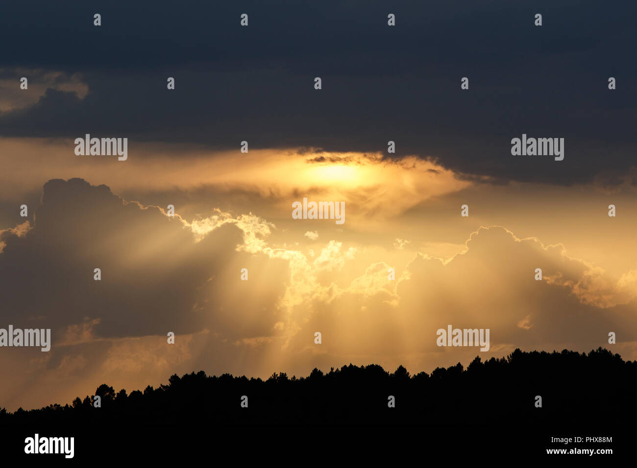 cloudy sky during sunset Stock Photo