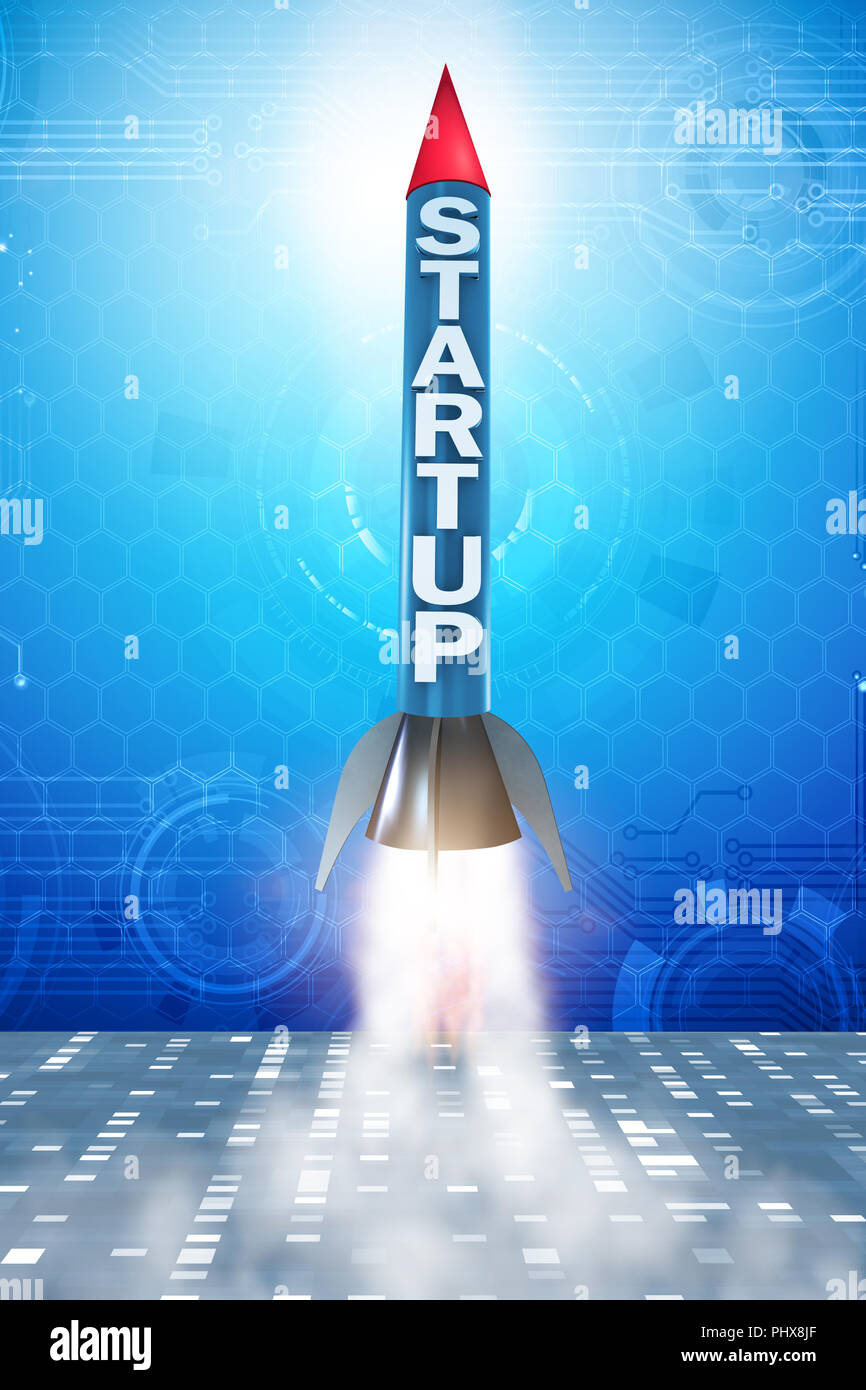 Start up rocket 3d hi-res stock photography and images - Alamy