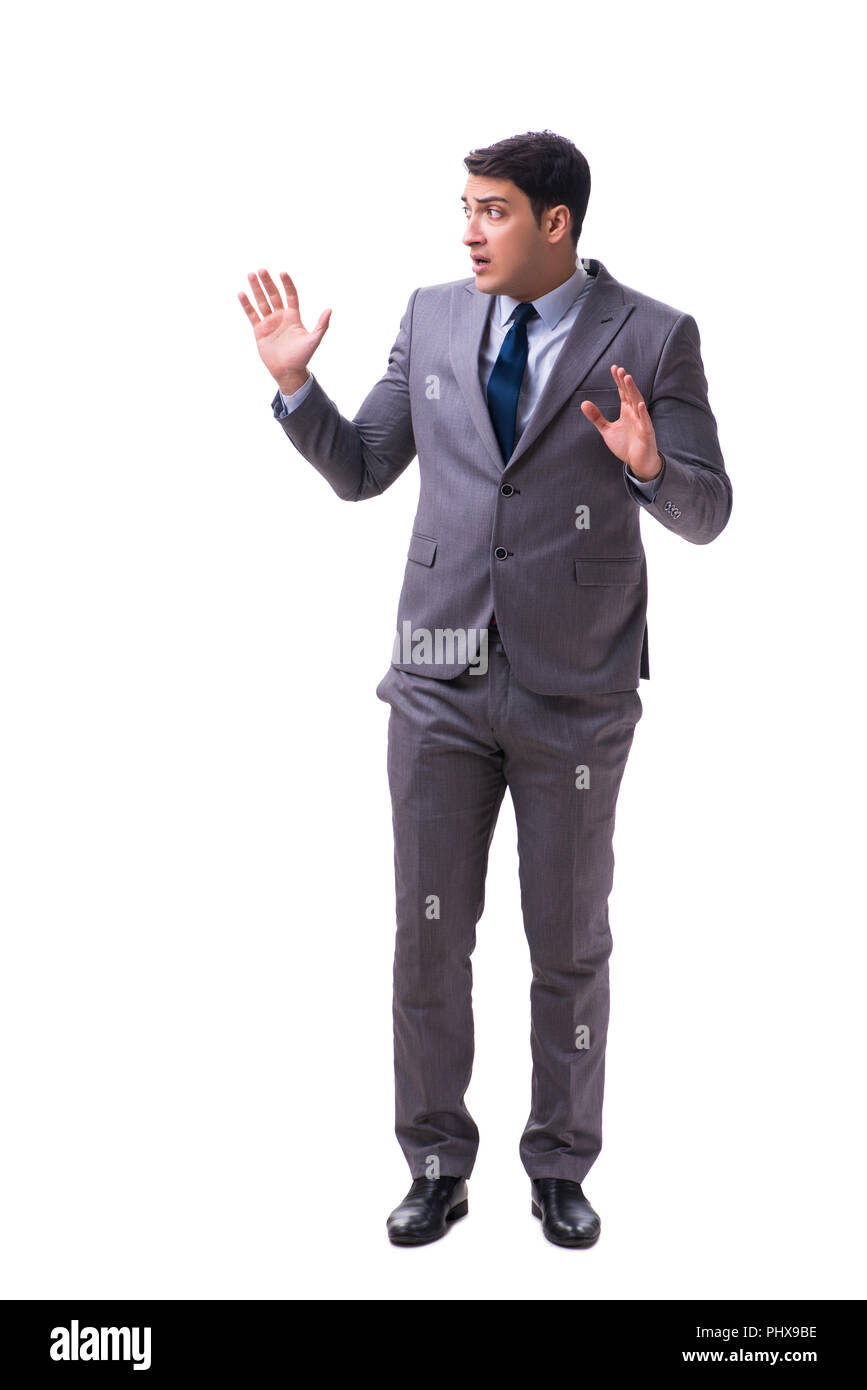 Businessman isolated on white background Stock Photo - Alamy