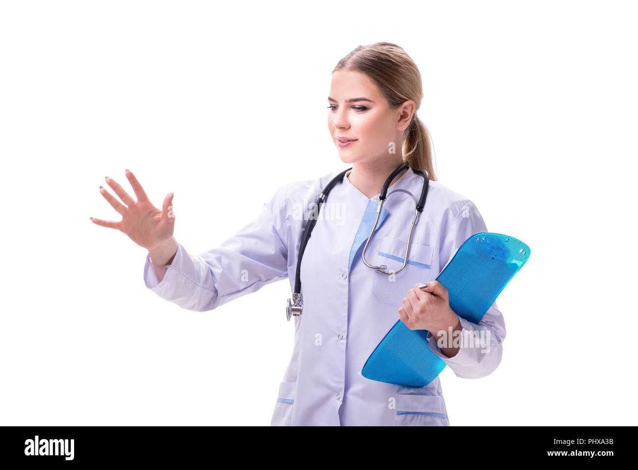 Young woman doctor isolated on white background Stock Photo - Alamy