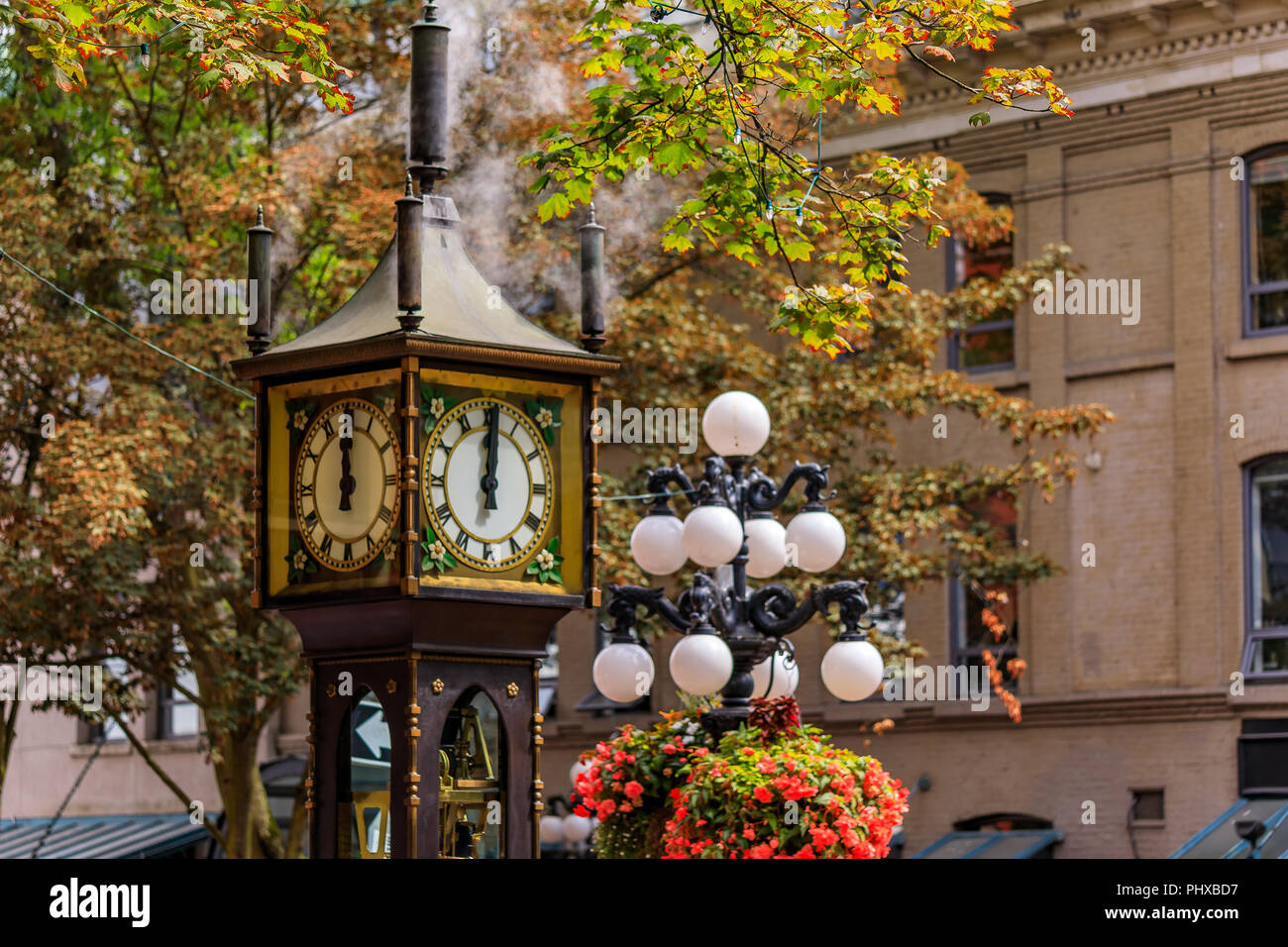 Steampowered clock at Gastown, a national historic site in Vancouver
