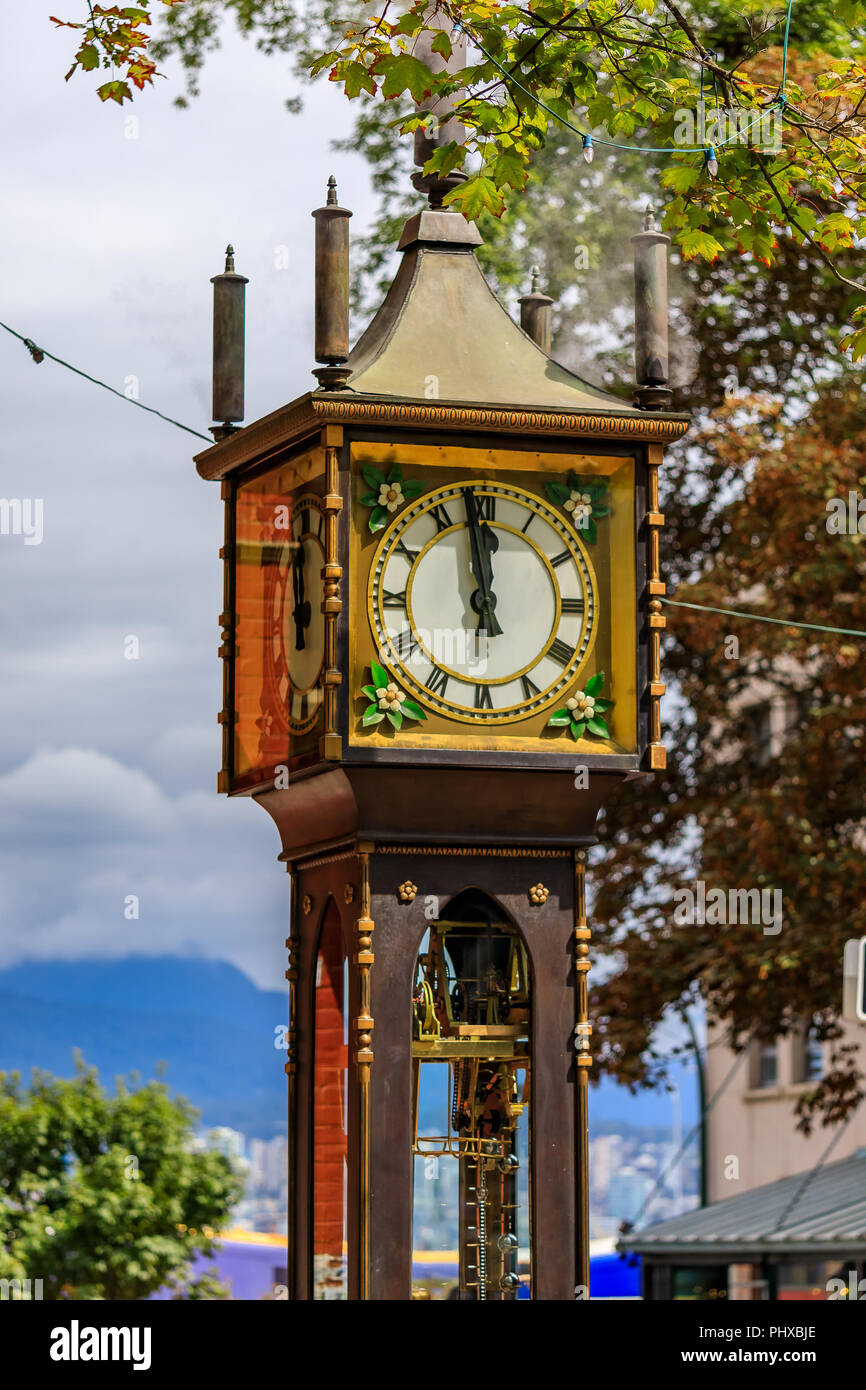 Steampowered clock at Gastown, a national historic site in Vancouver