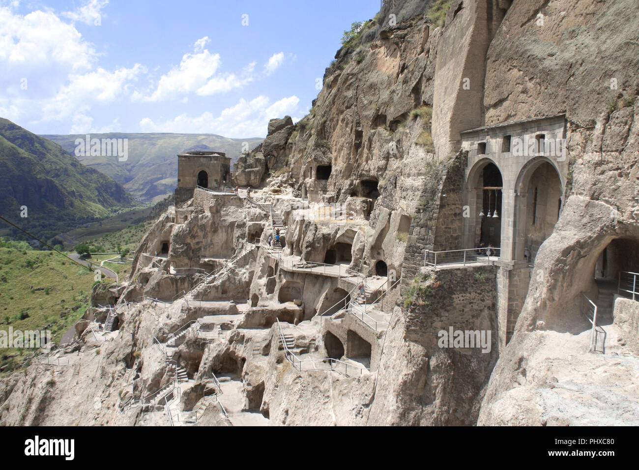 Cathedral in Vardzia cave monastery and ancient city in mountain
