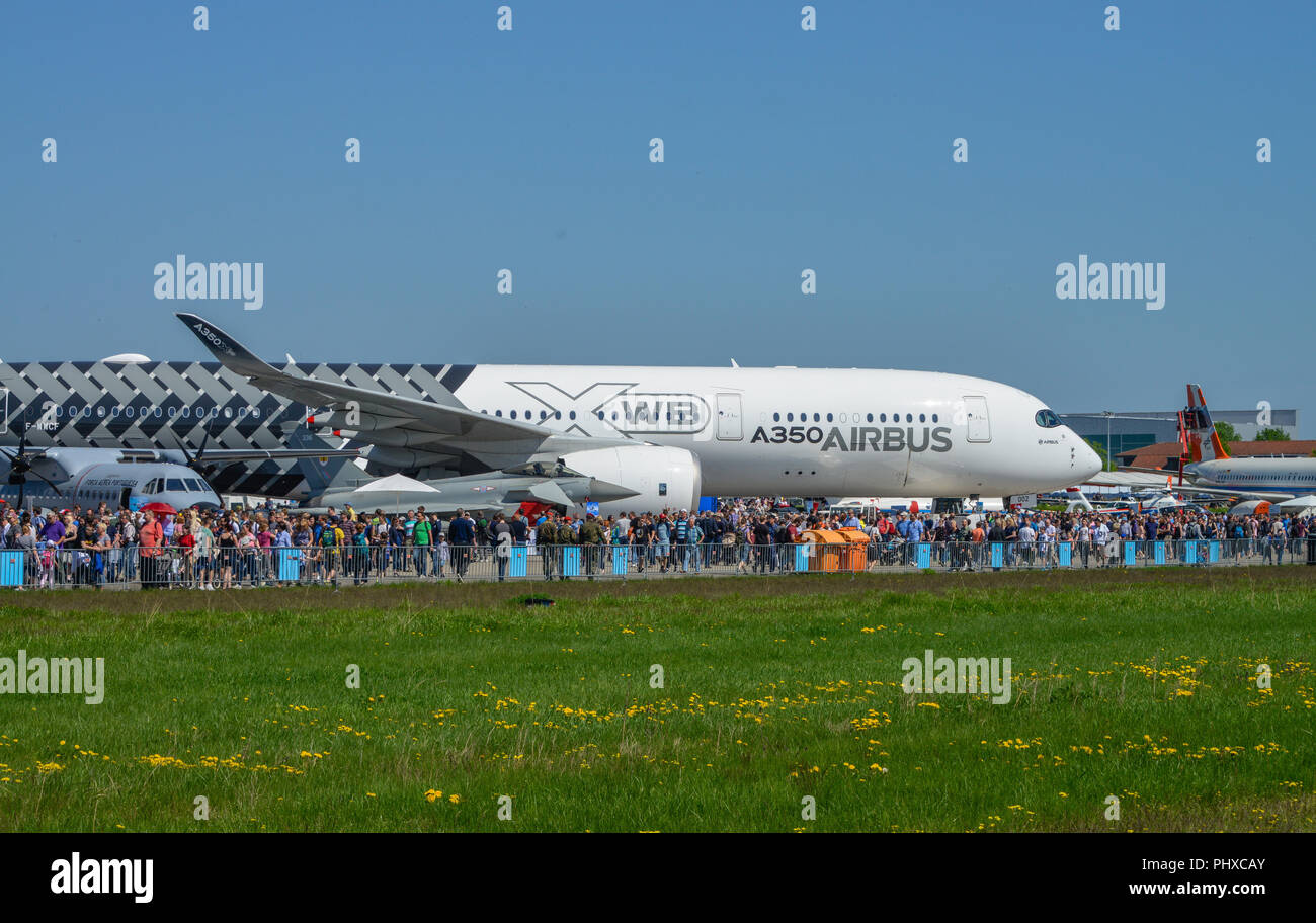 Airbus A350, ILA 2018, Schoenefeld, Brandenburg, Deutschland Stock Photo