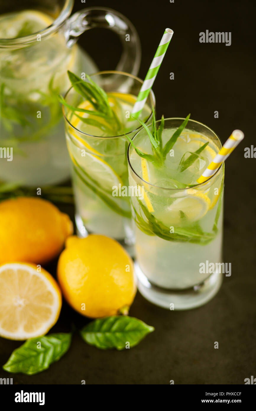 Tarragon lemonade drink Stock Photo Alamy
