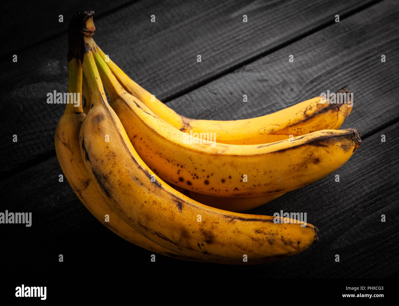 Overripe spotted bananas Stock Photo