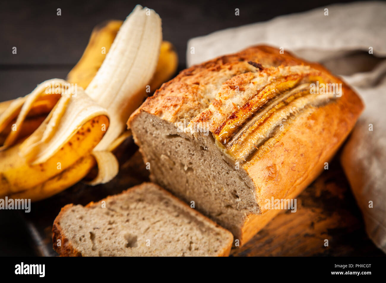 Homemade banana bread Stock Photo