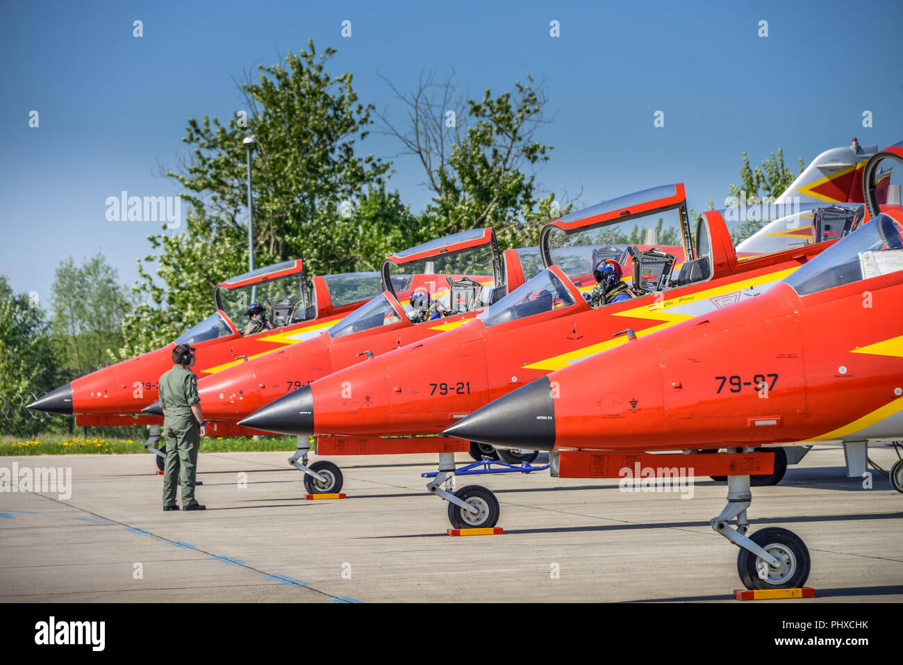 Kunstflugstaffel Patrulla Aguila, ILA 2018, Schoenefeld, Brandenburg, Deutschland Stock Photo