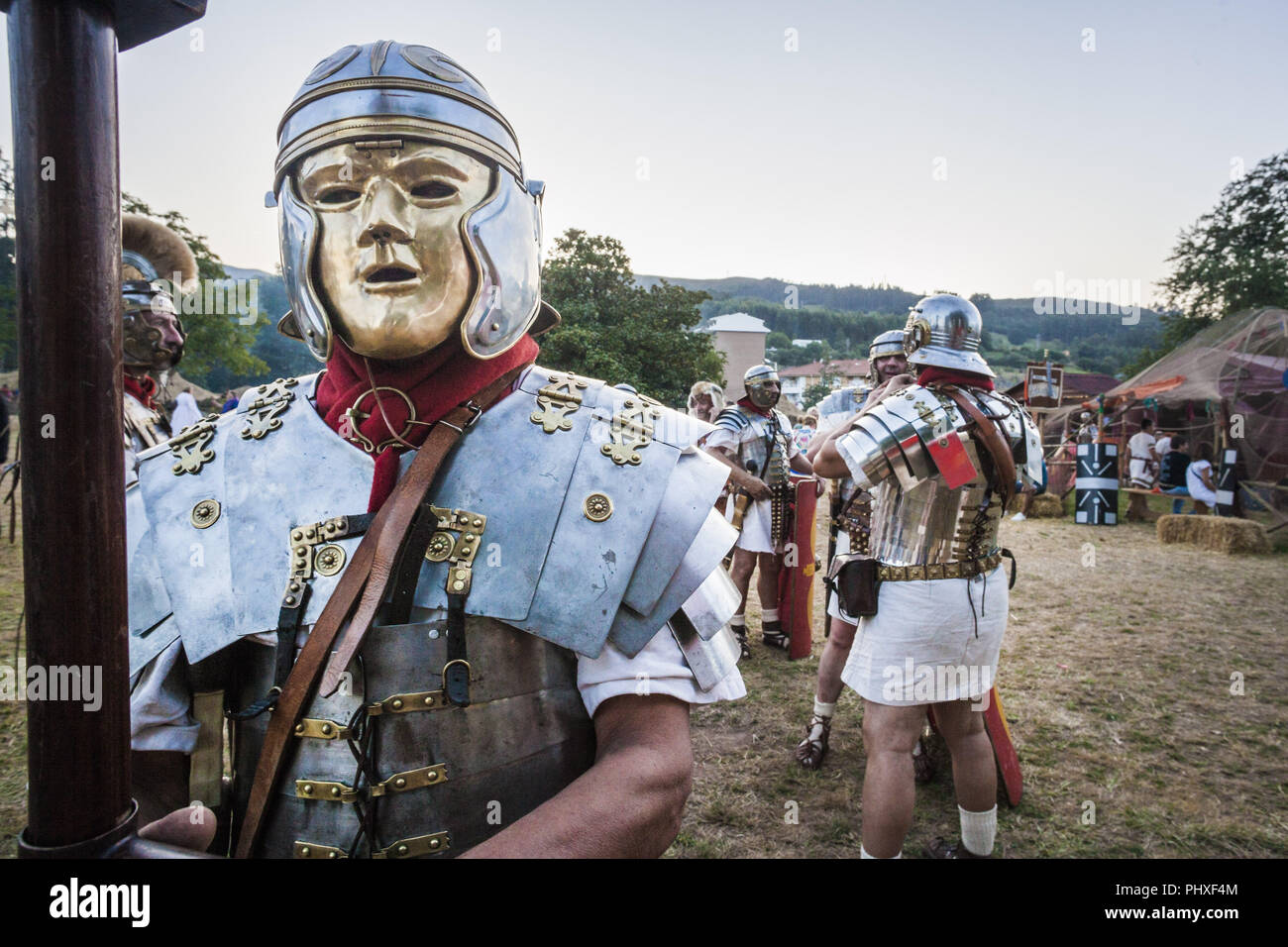 Los Corrales De Buelna, Cantabria, Spain. 1st Sep, 2018. Man with ancient  roman soldier costumes during the celebrations of the recreation of the  cantabrian wars in Los Corrales de Buelna, Spain. Credit: