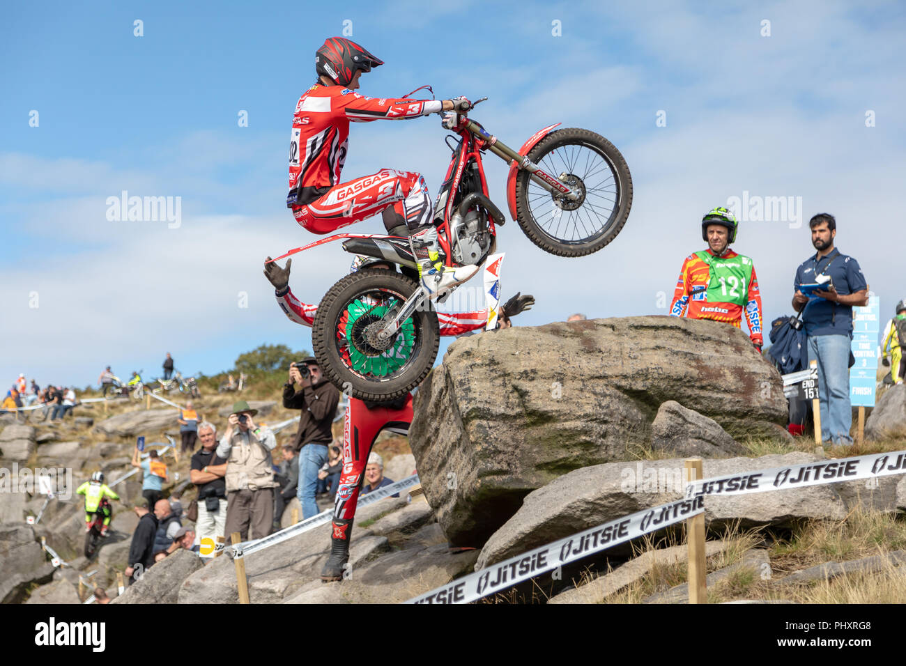 Silsden, UK. 2nd September 2018. The best International riders contest the British round of The World Trials GP. Results - First Place - Toni Bou. Second - Adam Raga. Third - Miquel Gelabert. Fourth - Takahisa Fujinami. Credit: RHB/Alamy Live News Stock Photo