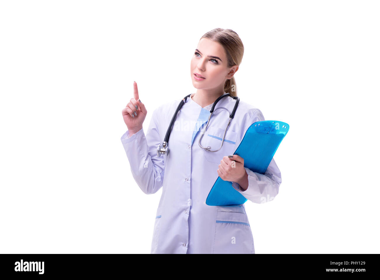 Young woman doctor isolated on white background Stock Photo - Alamy