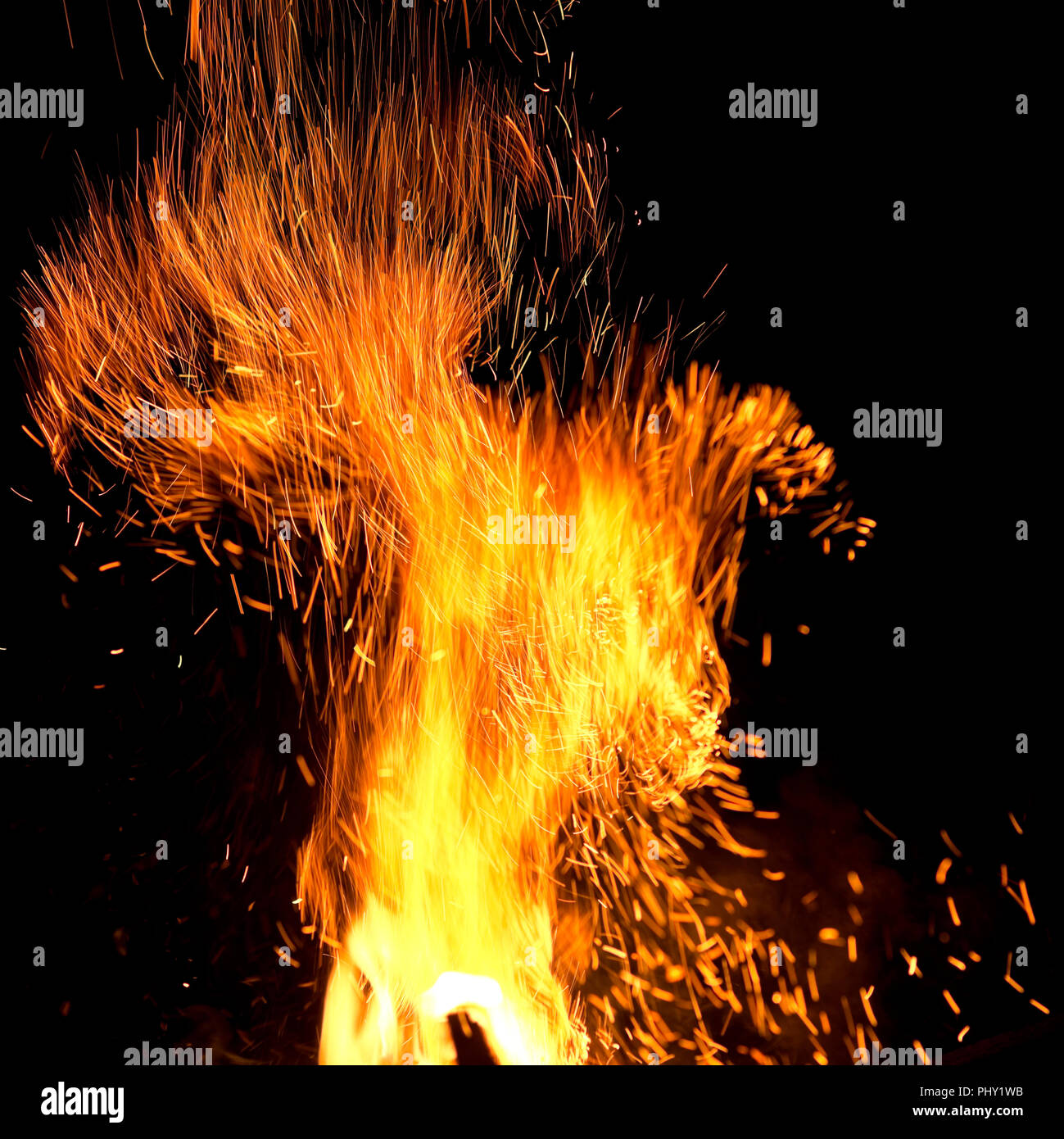 Fire sparks isolated on black hi-res stock photography and images - Alamy