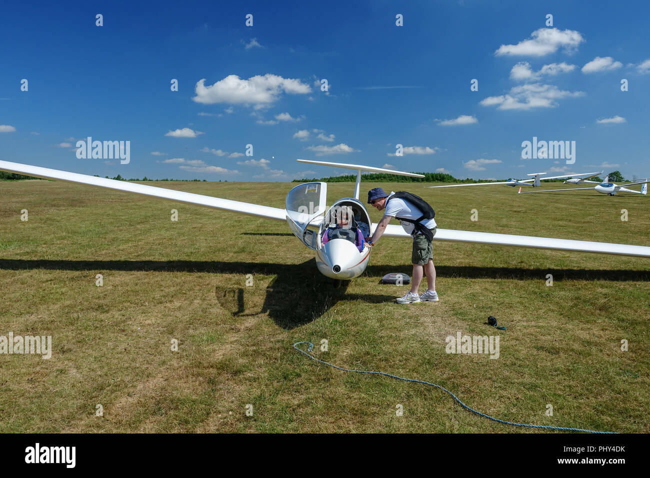 Tandem Training glider at the Yorkshire Gliding Club Stock Photo Alamy