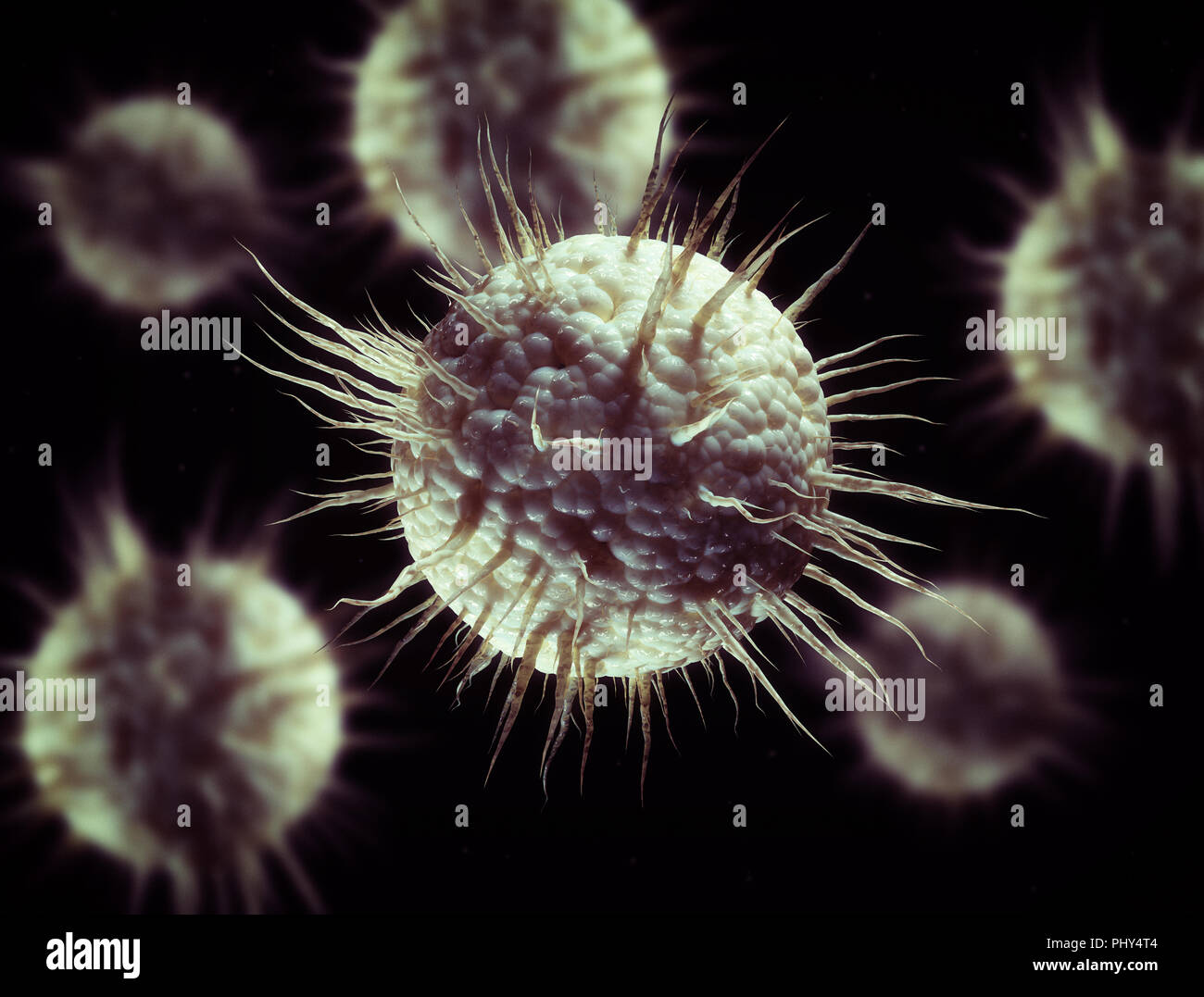 Conceptual 3d virus cells Stock Photo