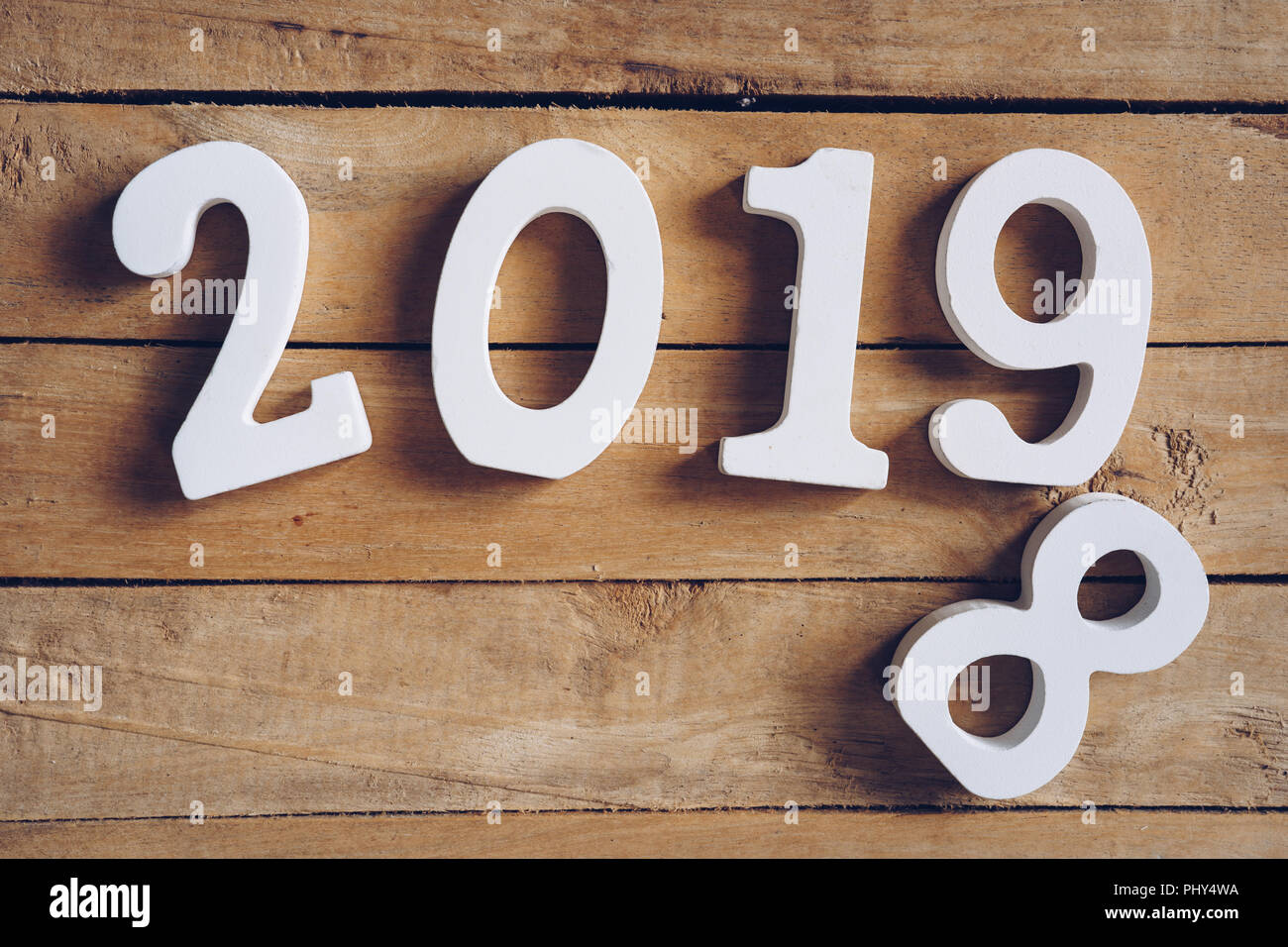New year 2019 word on wooden table. New Year concept Stock Photo - Alamy